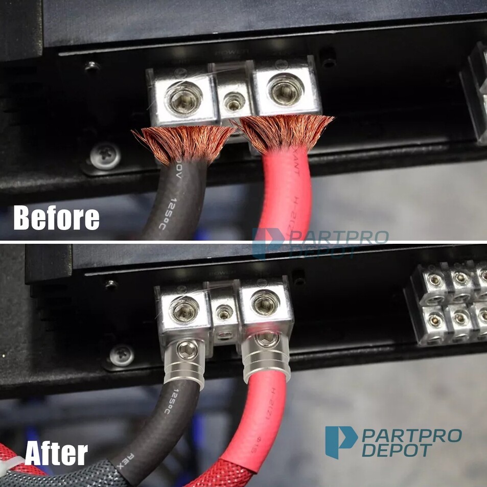 4X 4 Gauge to 8 Gauge Amp Input Reducer Wire Reducer Power/Ground Input Reduce