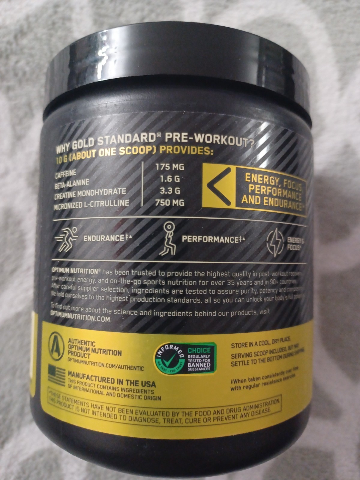 Sealed Optimum Nutrition, Gold Standard Pre Workout - Green Apple - 30 Servings