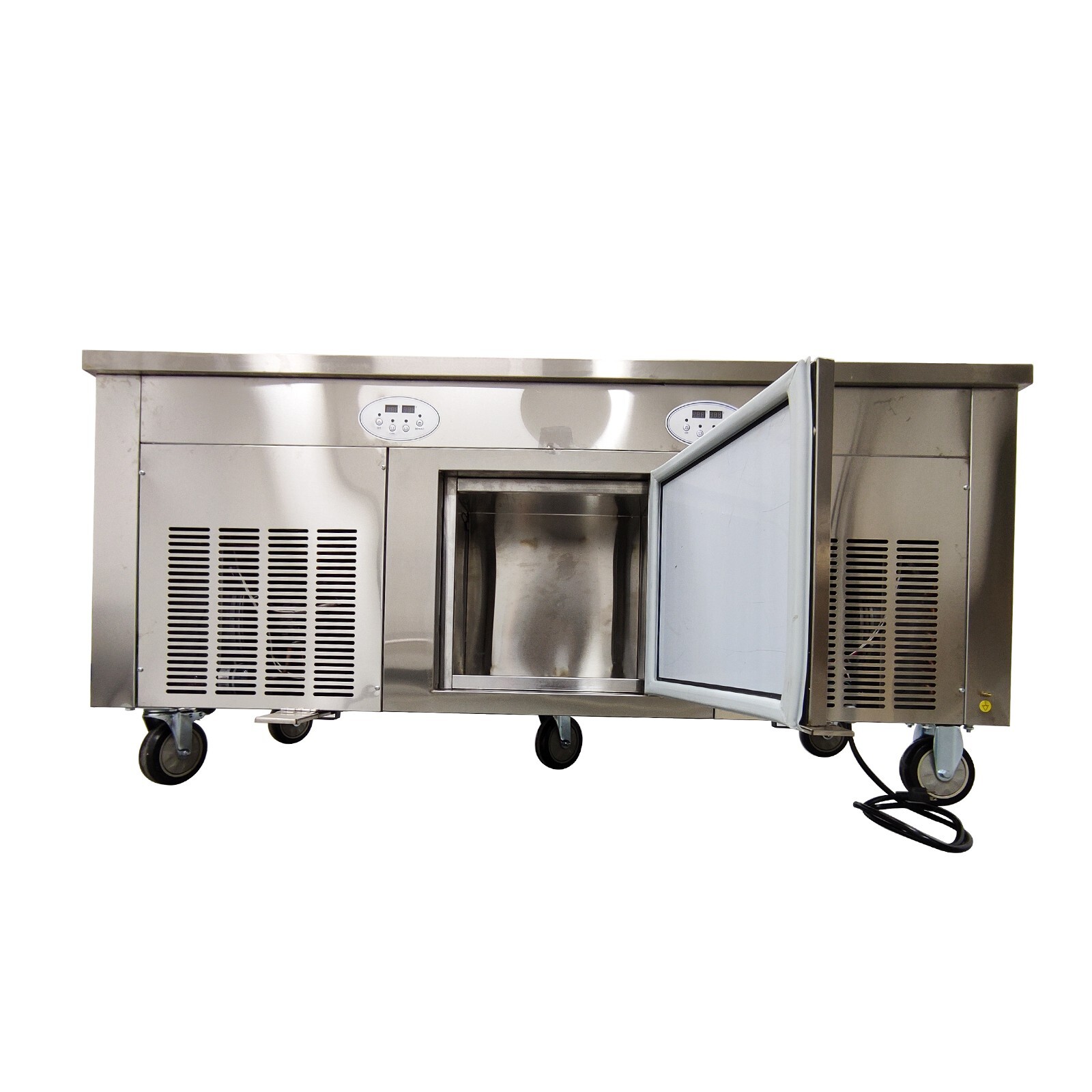 Commercial 17.7“x17.7" 110V Square Double Pans Fried Ice Cream Machine