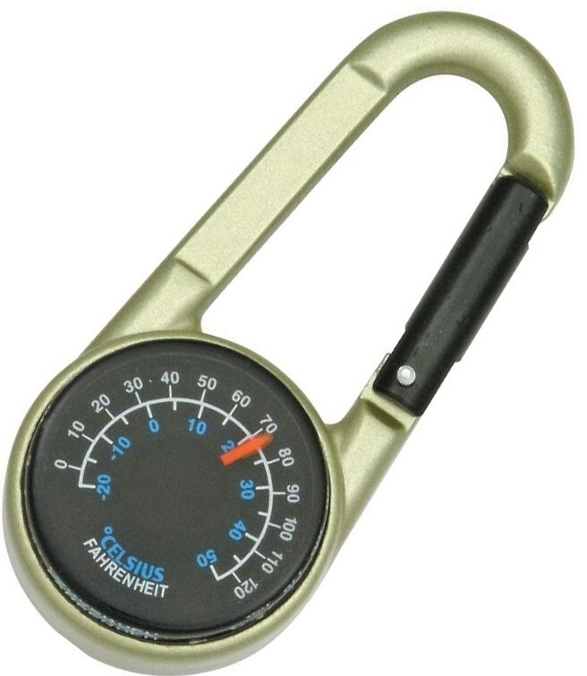 Explorer Carabiner Compass/Thermometer Fahrenheit & Celsius Bronze/Synthetic