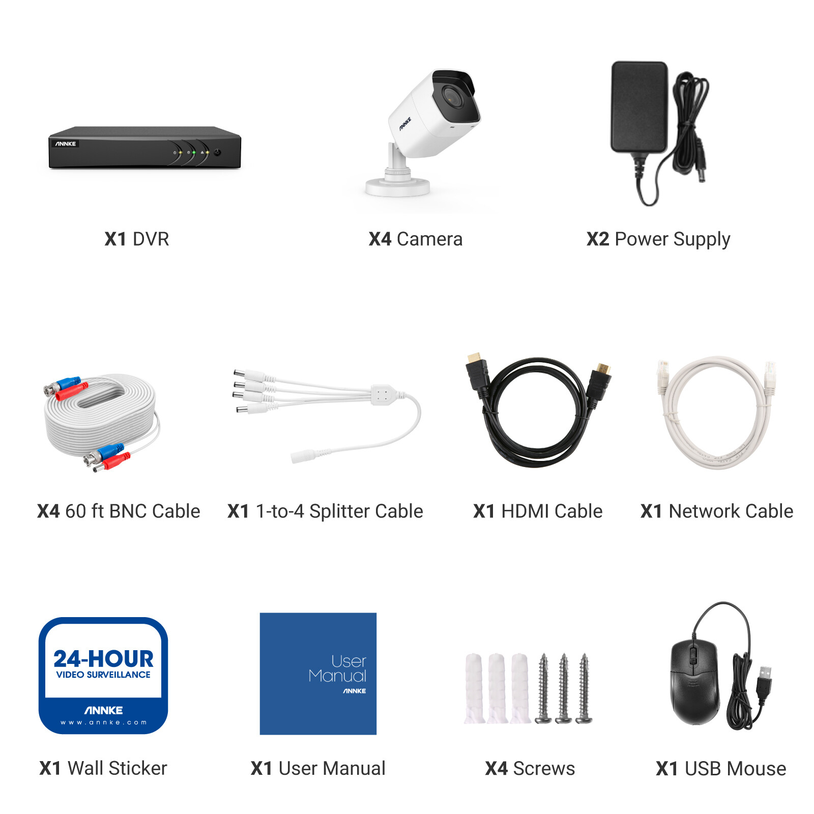 ANNKE 5iN1 16CH DVR 5MP Outdoor Security Camera System AI Human Detection IP67