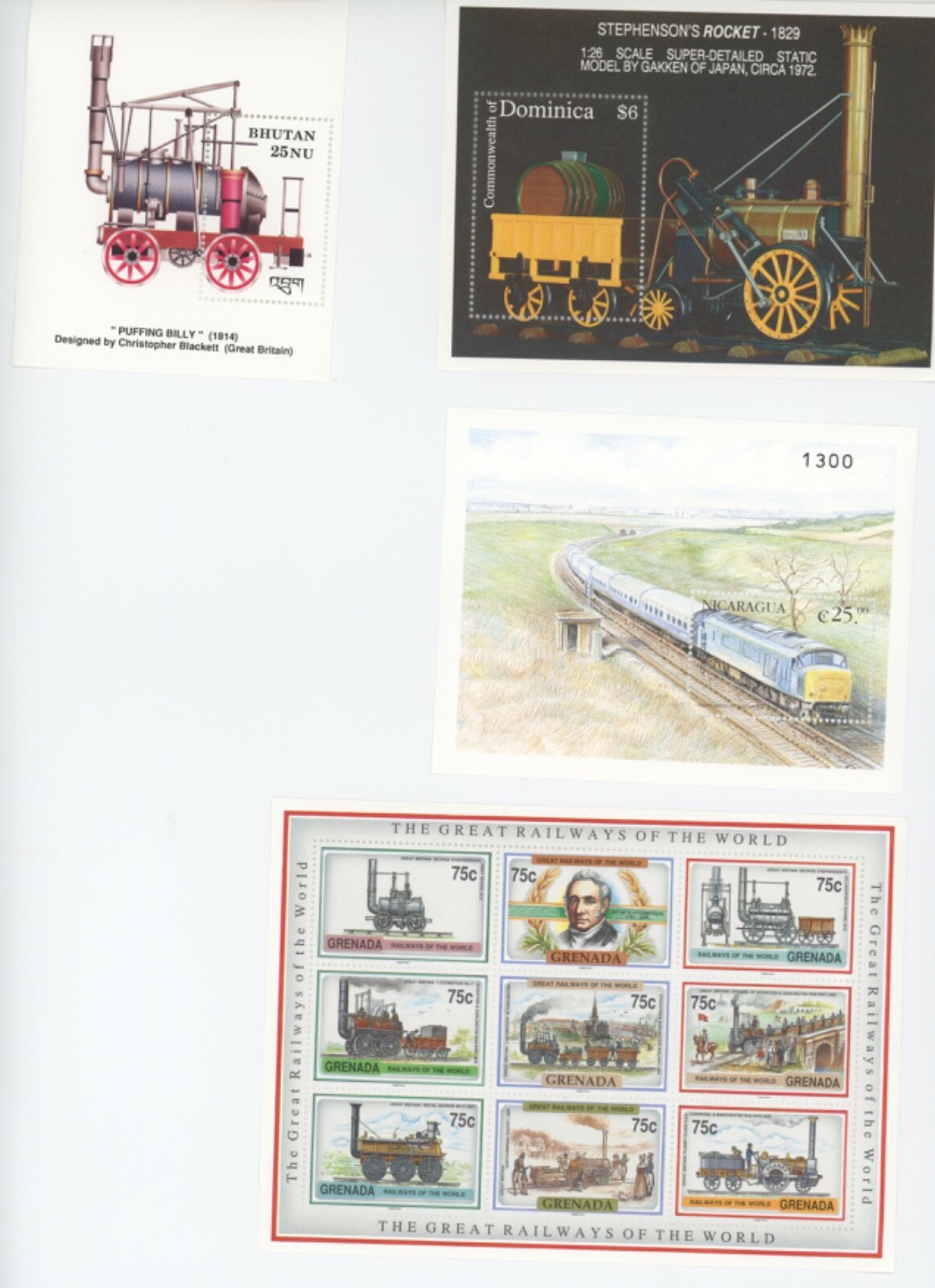 Worldwide Stamps Trains Topical TRAINS Stamps and mini-sheets (mb28