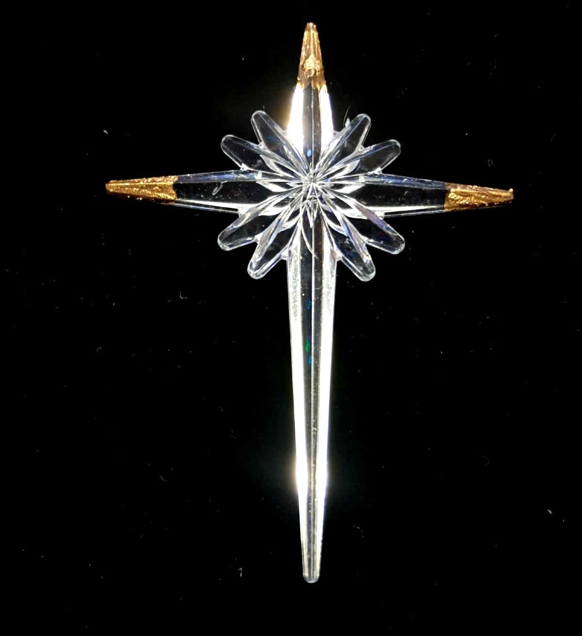 Lg Gold Tip Conjunction Star Topper for Ceramic Christmas Tree Lights Bulb *NEW*