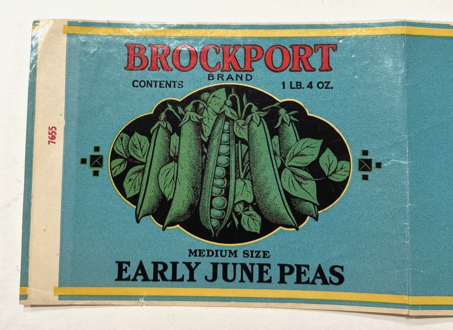 BROCKPORT Early June Peas Can Label Great Atlantic Pacific Tea Co. NEW YORK VTG