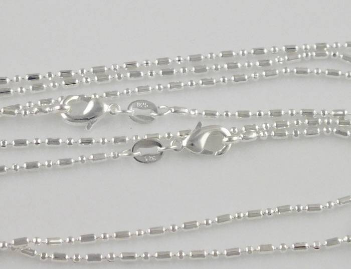 Wholesale 10pcs 925 Sterling Silver Plated 1.5mm Bamboo Chain Necklace 16"-30"