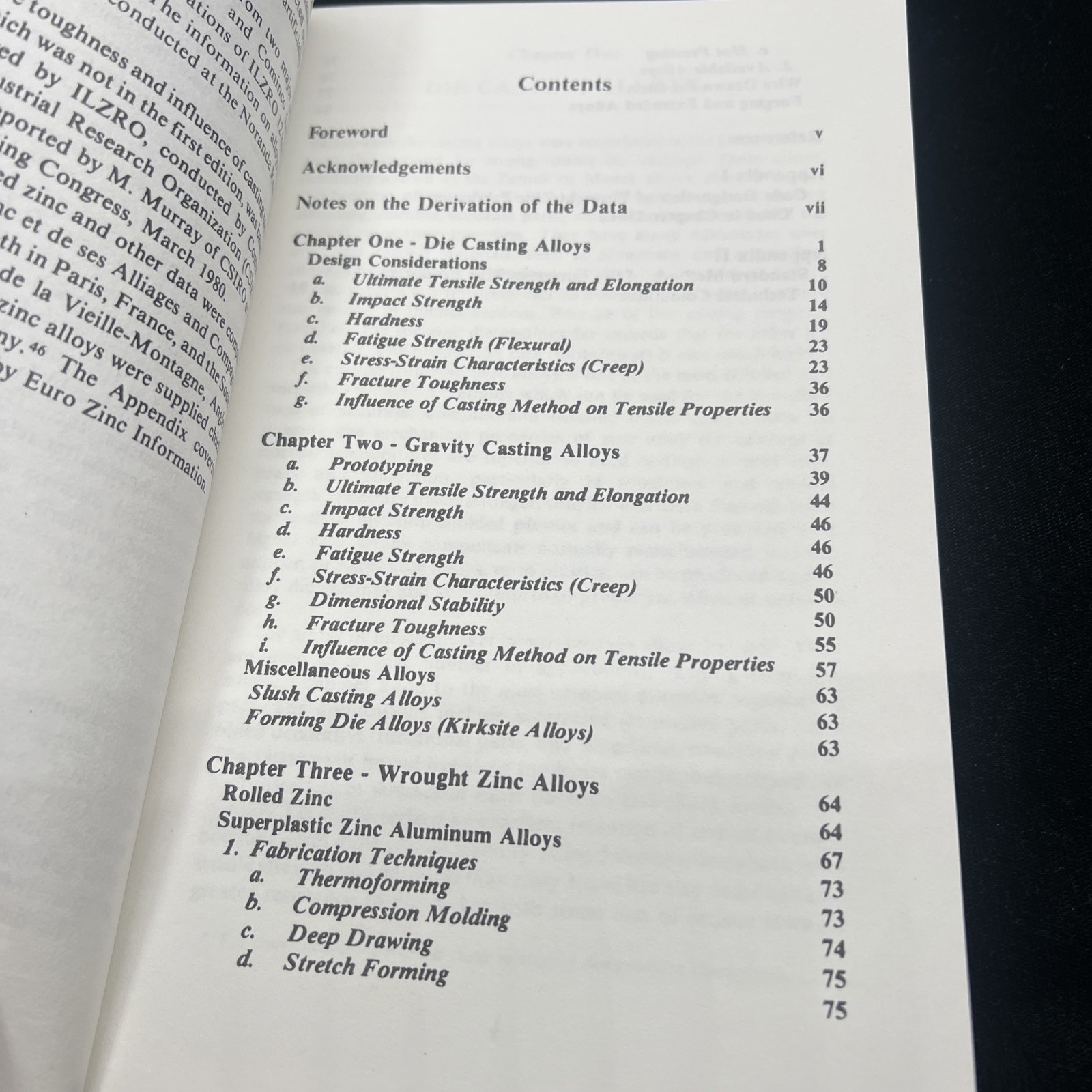 Engineering Properties For Zinc Alloy Paperback Book 2nd Edition 1981 Die Cast