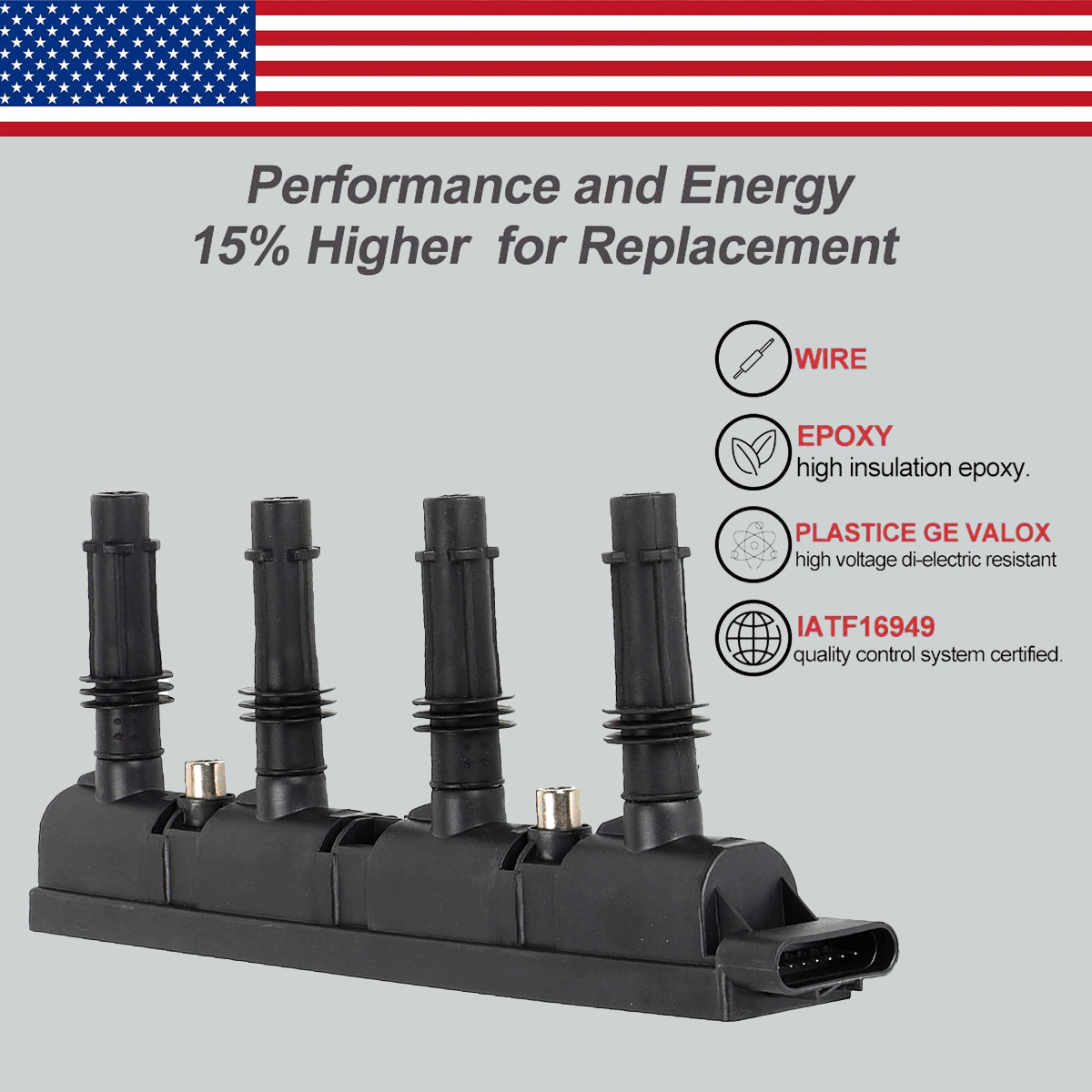OEM Ignition Coil & 4X Spark Plugs For Buick Encore Chevy Cruze Sonic 1.4L UF669