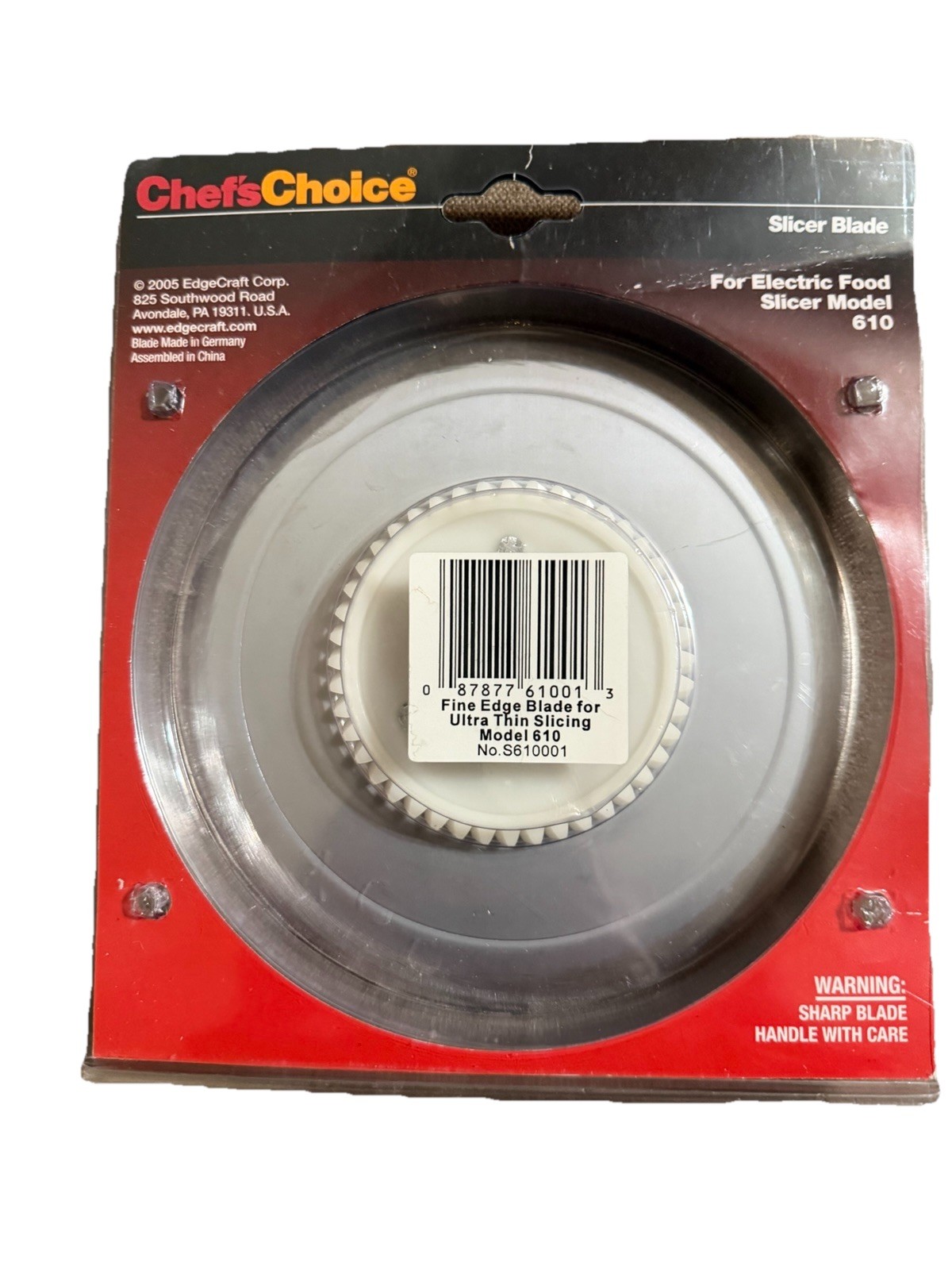 Chef’s Choice for Electric Food Slicer Model 610 Slicer Blade #S610001 Brand New