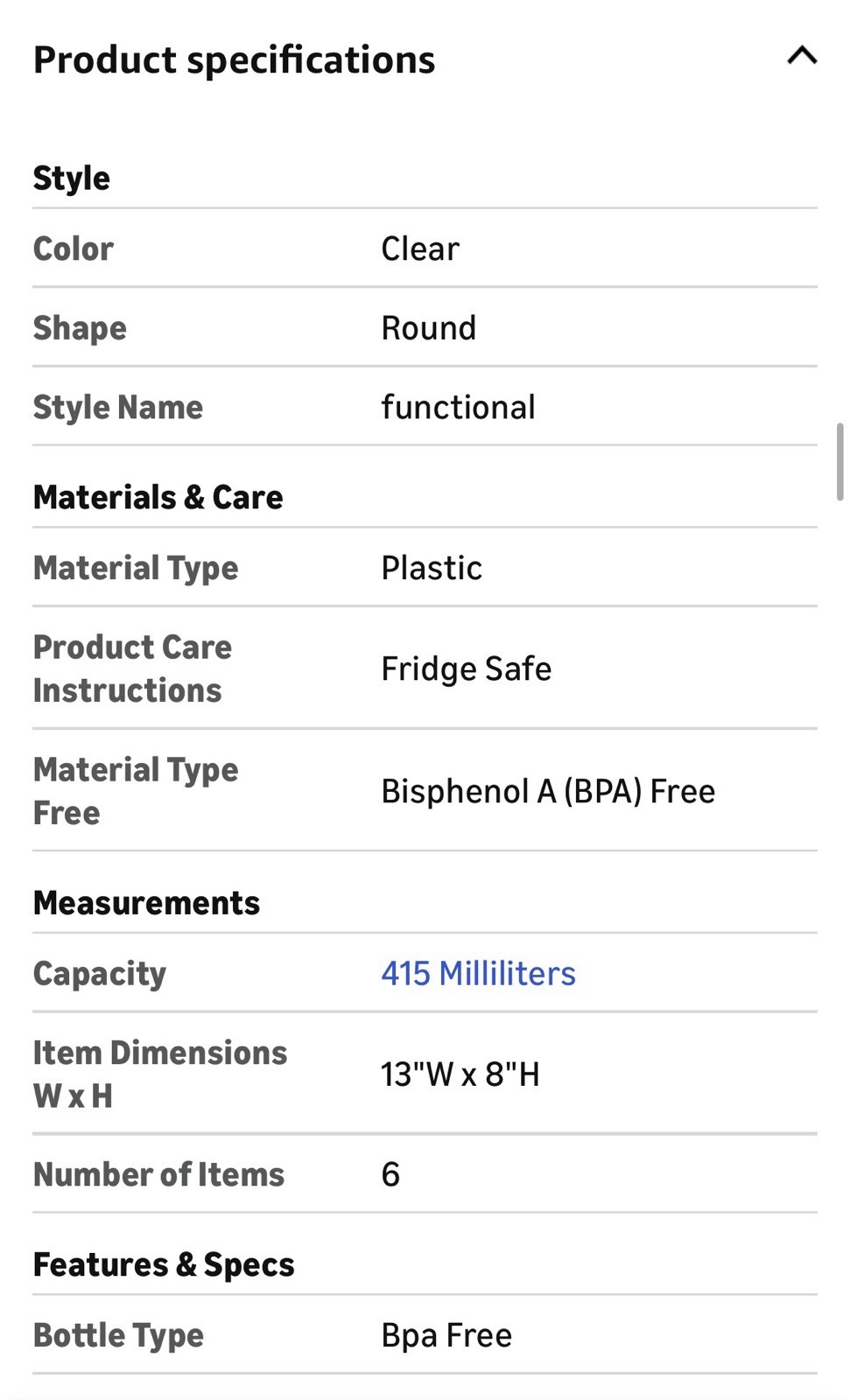 Oaklyn 16 oz clear squeeze bottles BPA free used once set of 6