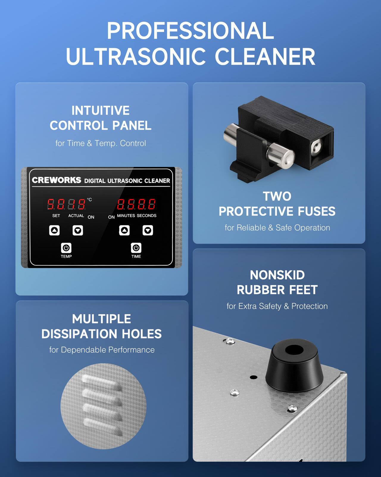 CREWORKS 2L Ultrasonic Cleaner Machine for Lab Tool Watch Retainer Jewelry