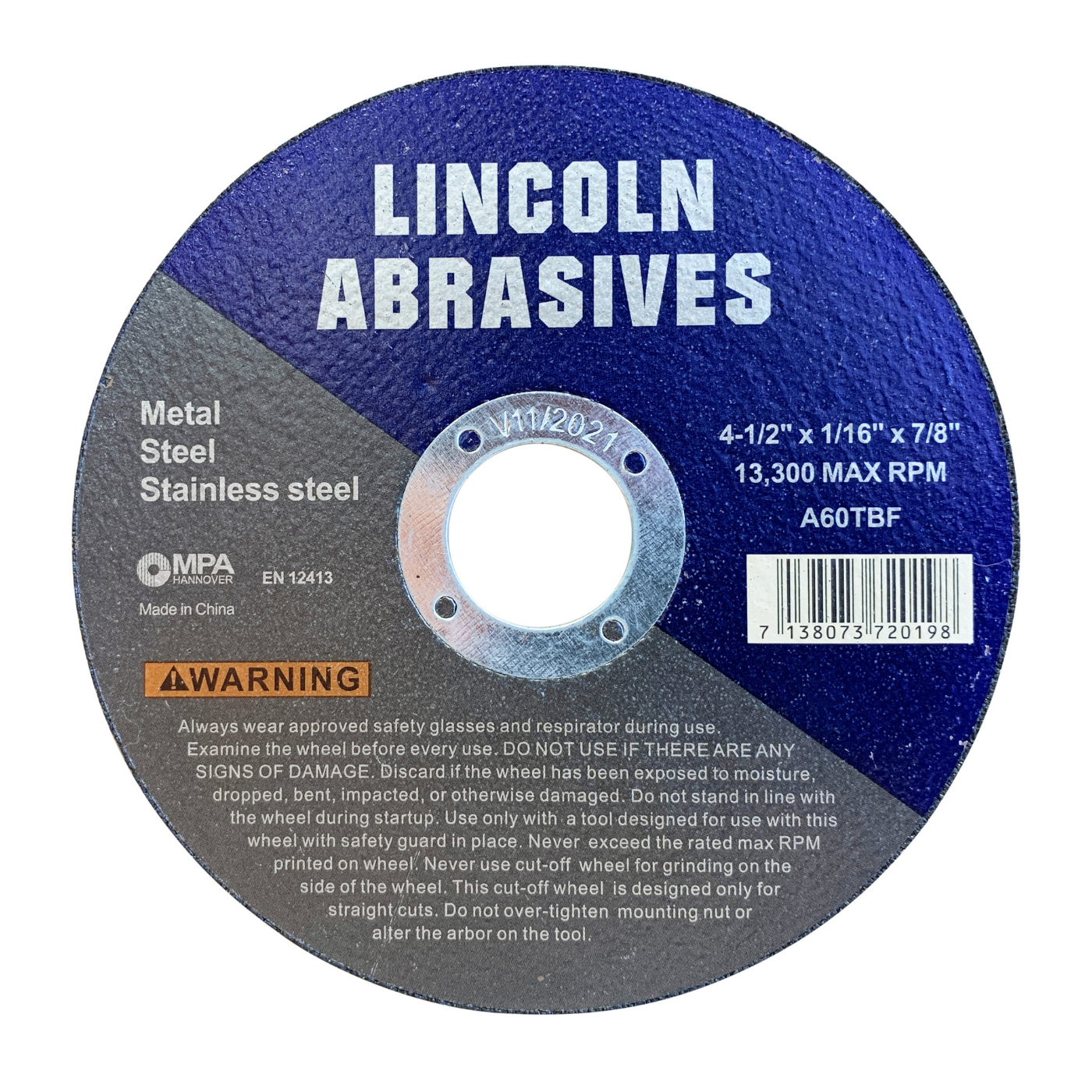 500 Pc 4-1/2" x 1/16" x 7/8" Cut off Wheels Stainless Steel Metal Cutting Discs