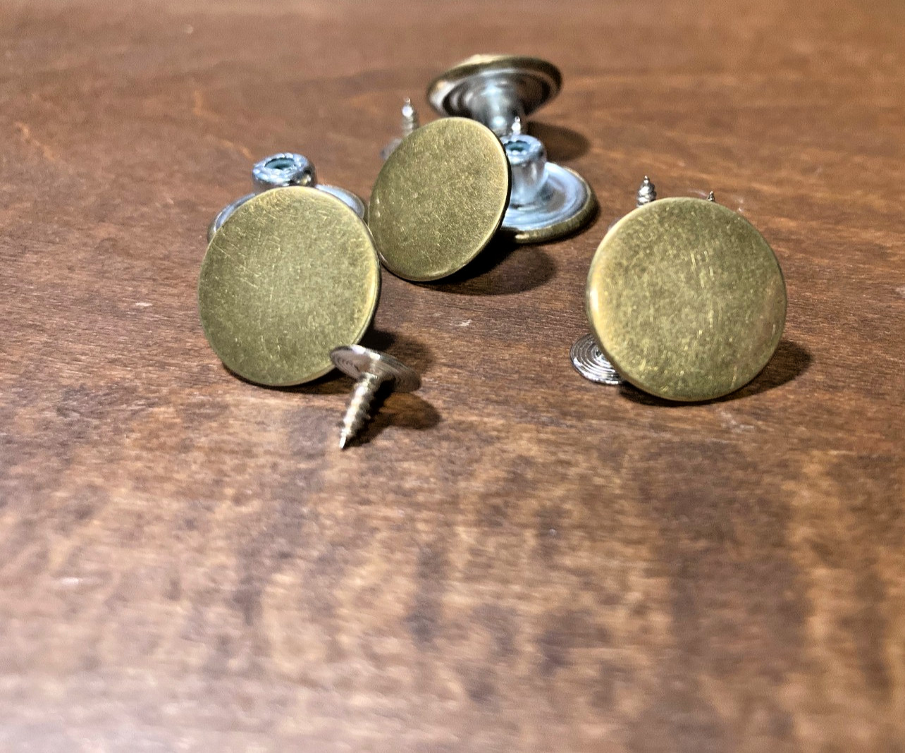 single PLAIN BRASS suspender button removeable screw-in no-sew instant DIY