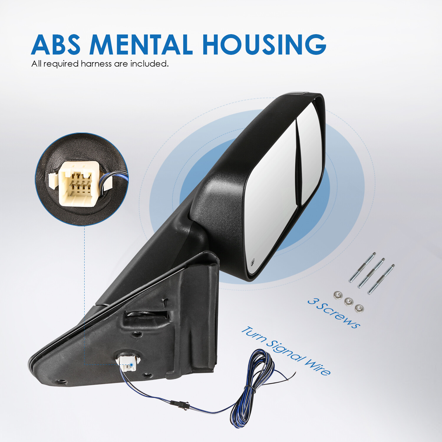 Power Heated Side View Tow Mirrors for 02-08 Dodge Ram 1500 03-09 Ram 2500/3500