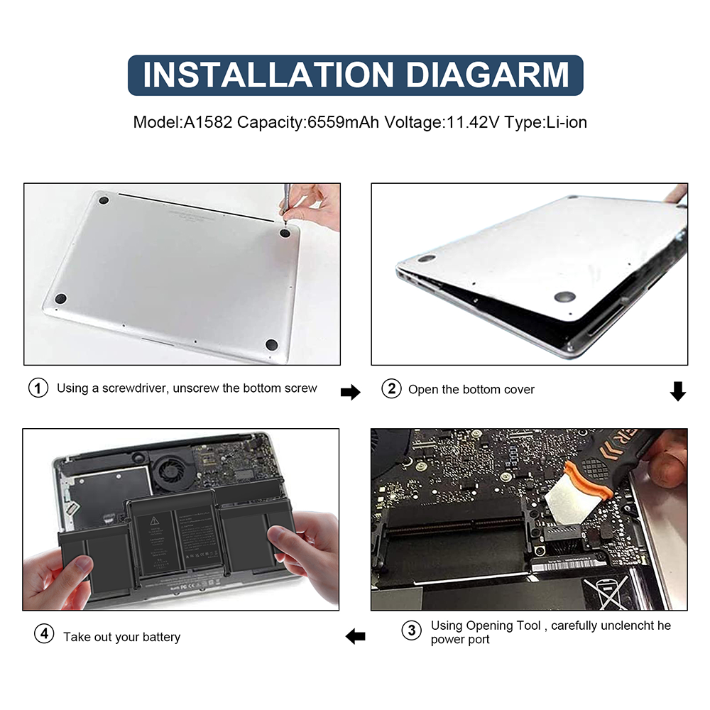 A1582 A1502 Battery for MacBook Pro 13 inch Retina Early 2015 Mid 2014 Late 2013
