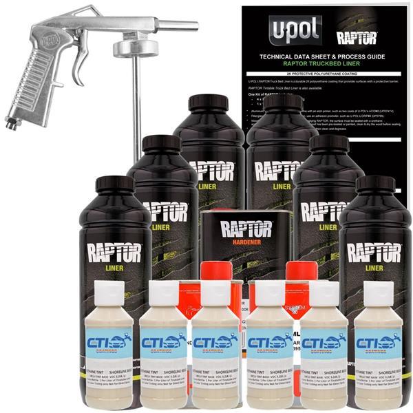 UPOL Raptor Desert Tan Urethane Spray-On Truck BedLiner W/Free Spray Gun 6L
