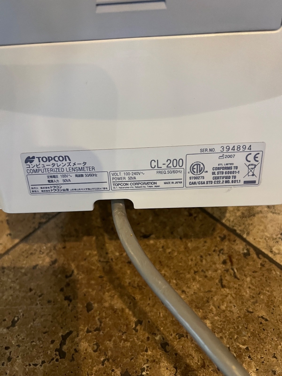 Topcon CL-200 Auto Lensmeter with Built-in Printer