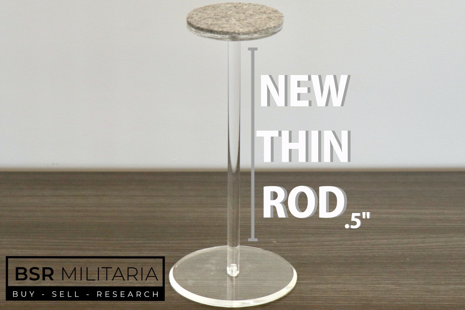 German WW2 Helmet Display Stand - Acrylic Combat Museum Headgear Presentation