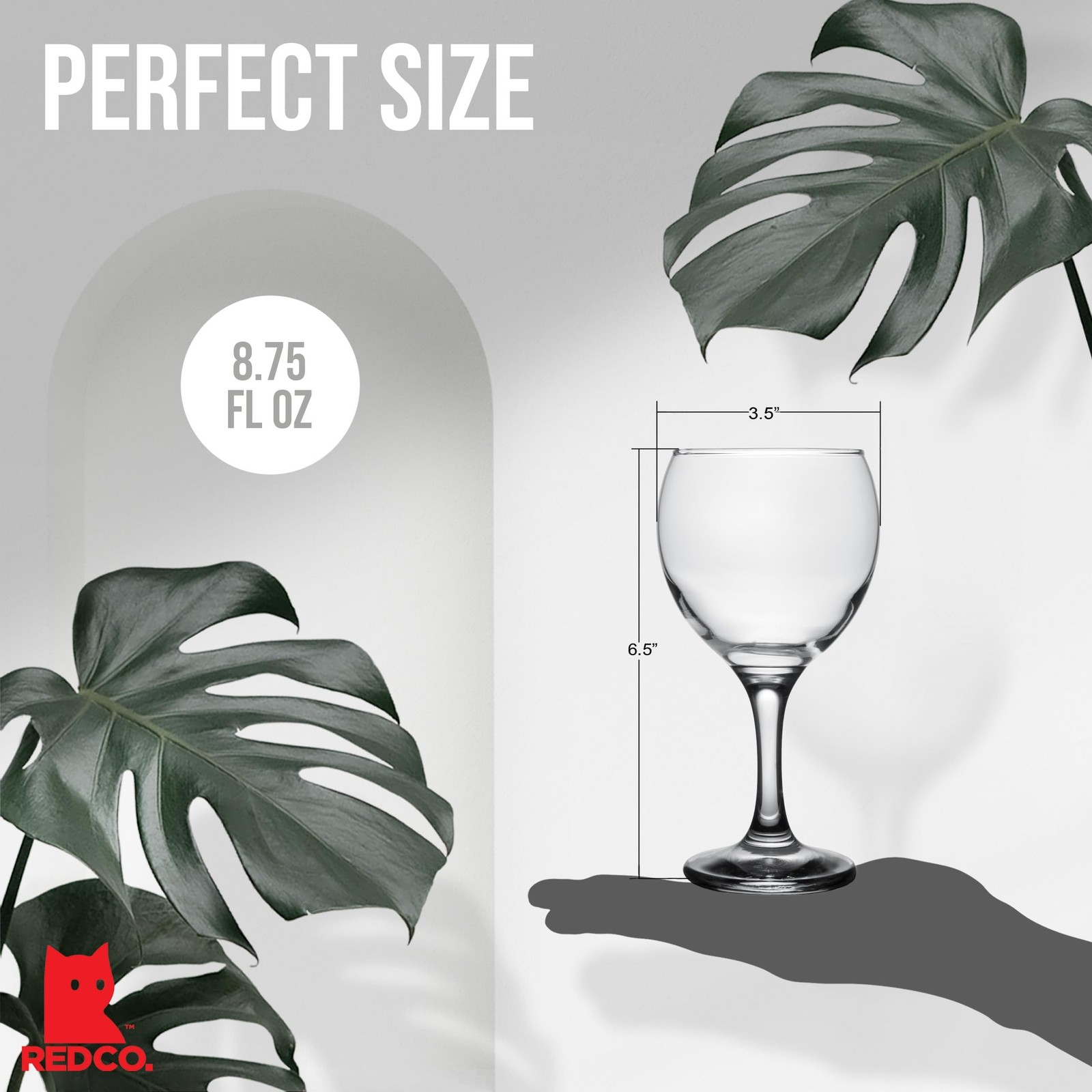 Red Co. Set of 4 Classic Glass 8.75 fl oz Stemmed All-Purpose White Wine Gobl...