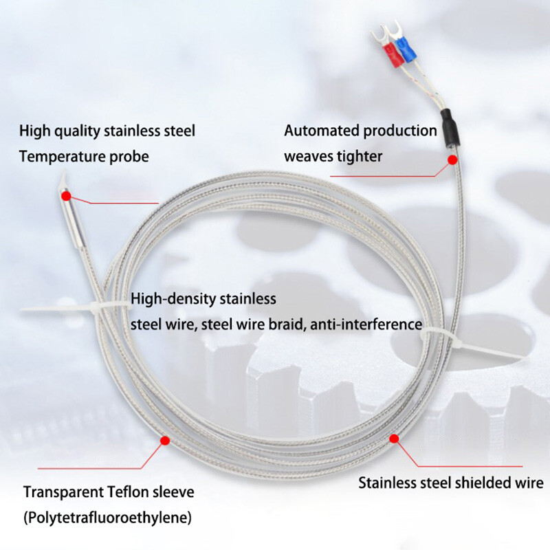 PTFE Thermocouple Temperature Sensing Wire K / PT100 Type Waterproof Midoni