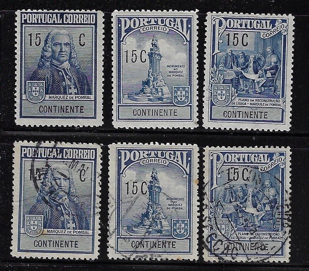 Portugal: 1925; set Pombal Issue - continente, Mint + Used, Tax war, EBPC54