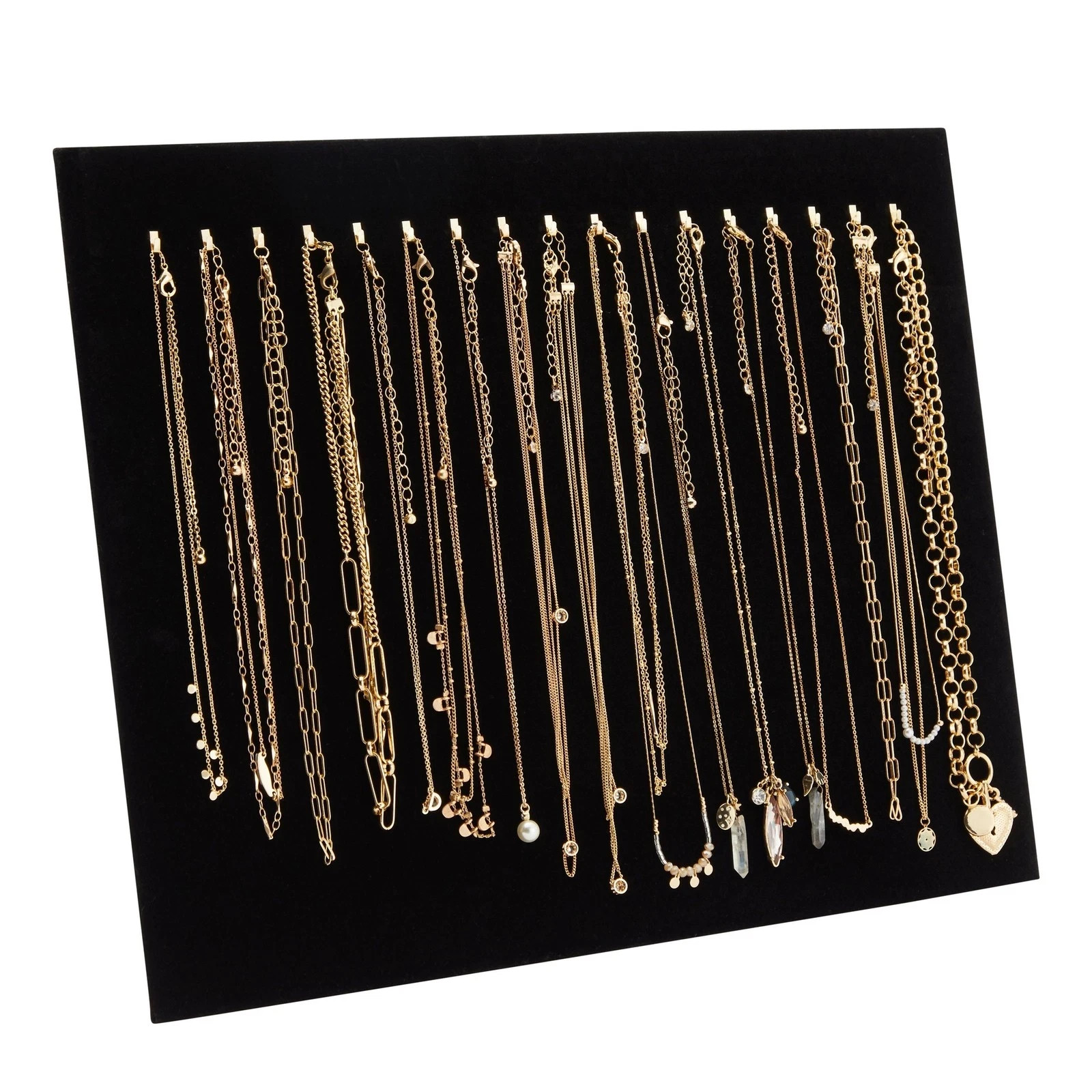 2-Pack Jewelry Display for Selling (17 Hooks, Black)