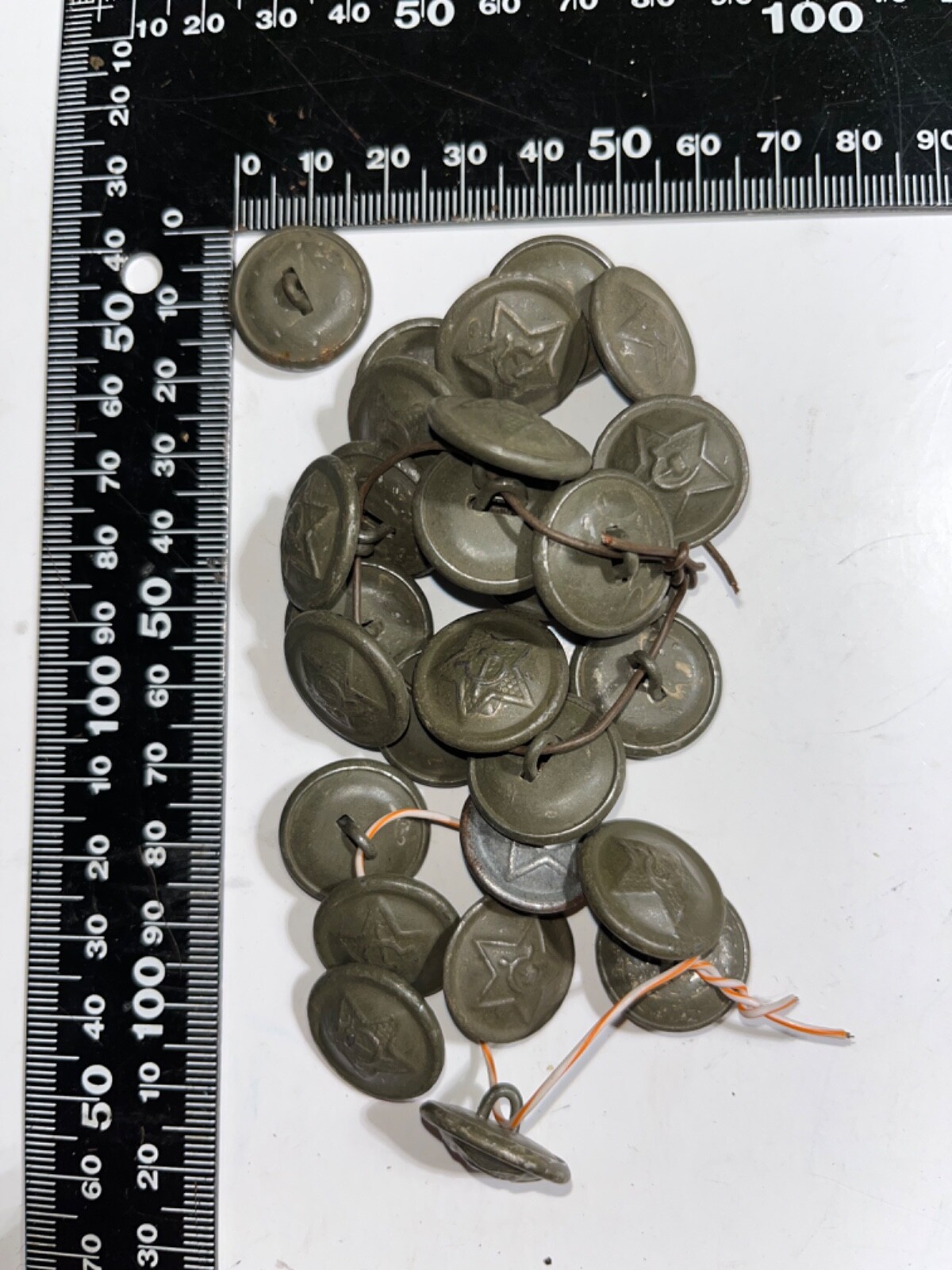 ww2 Soviet Russian 18mm shoulder board buttons, green