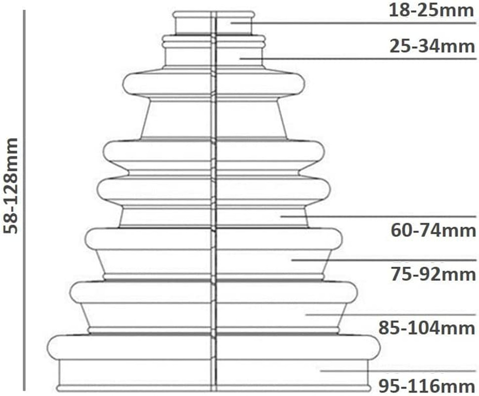 CVS18 Universal Split Constant Velocity Joint Gaiter Boot Replacement Kit...