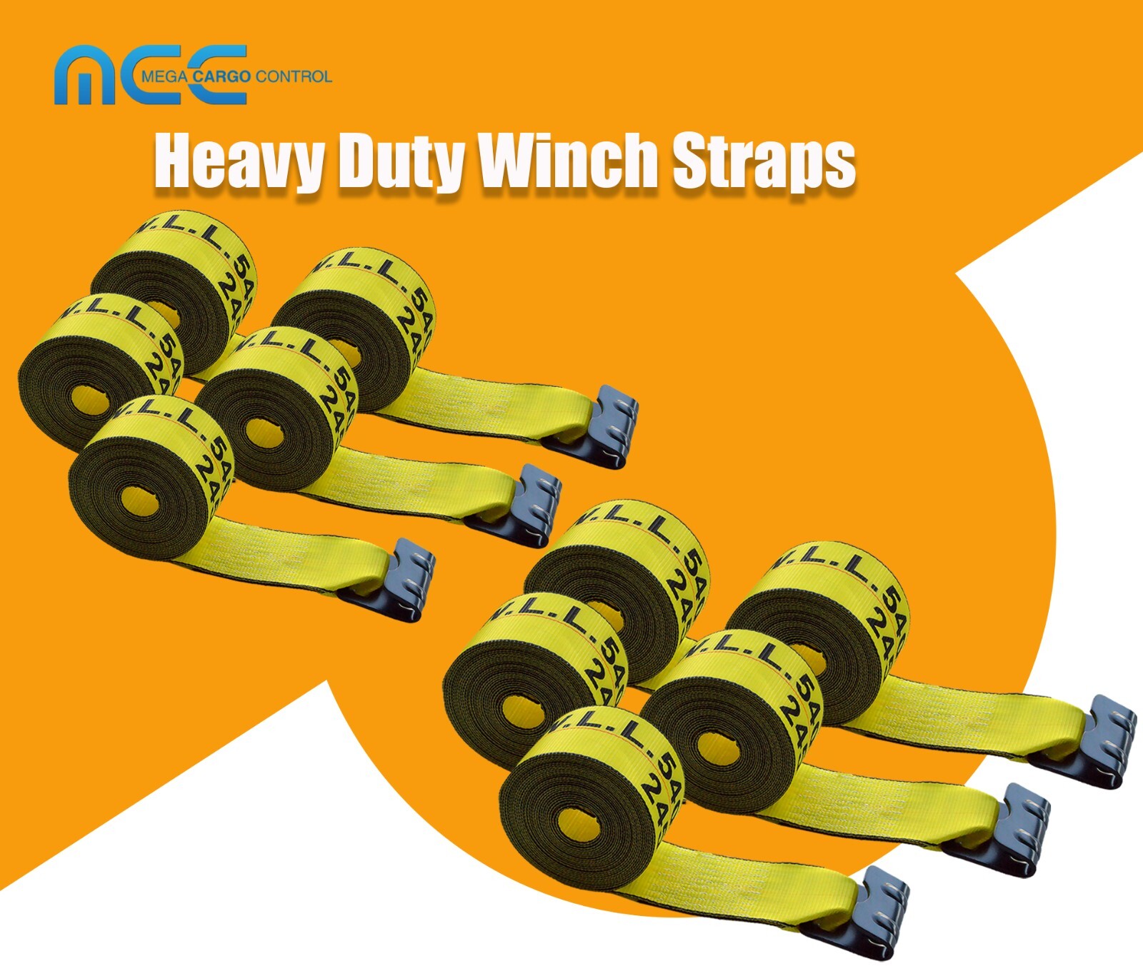 10 Pack 4" x 30' Winch Tie Down Strap w/Flat Hook for Flatbed Truck Trailer Farm