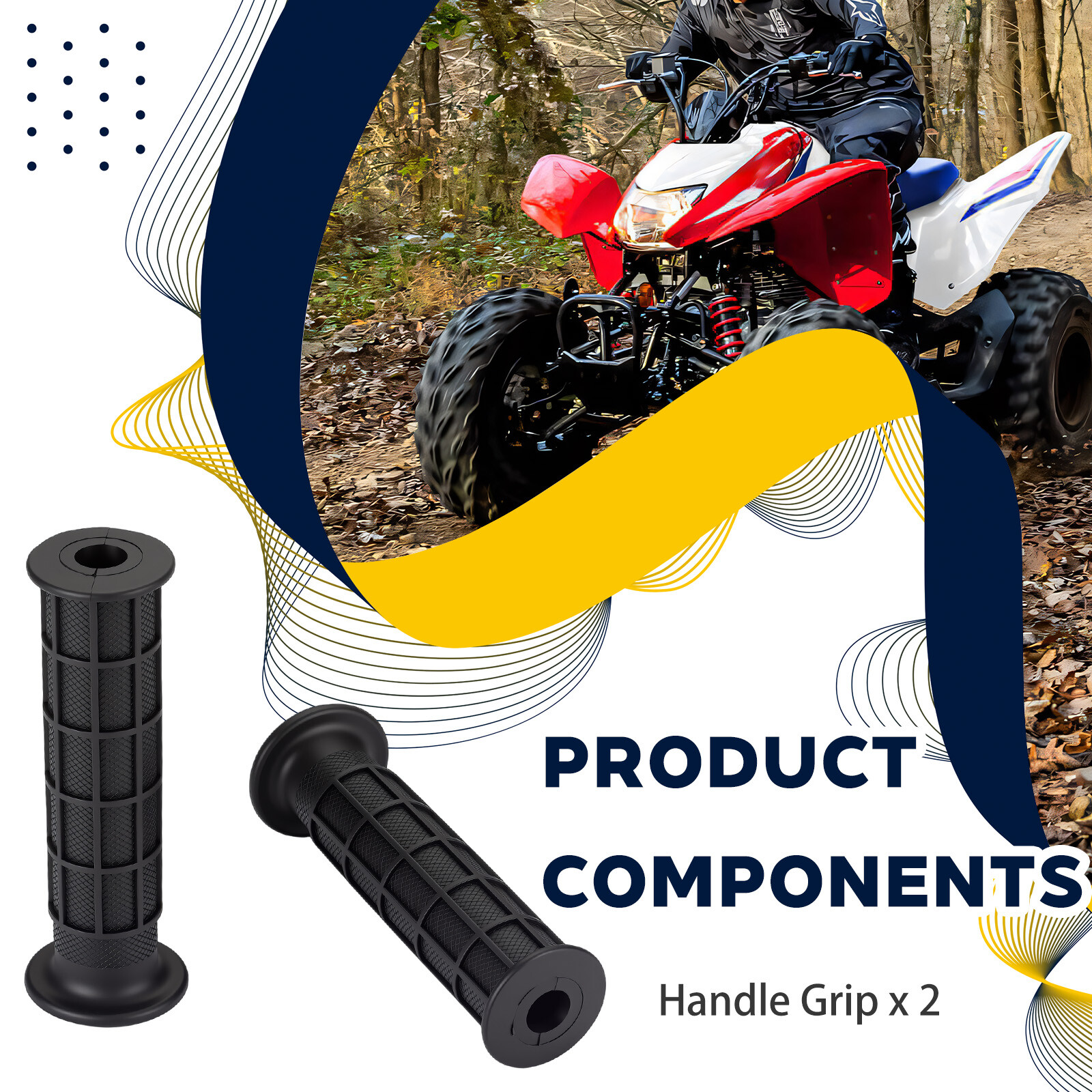 Handle Grips for Honda ATC185S ATC200 ATC250R ATC250SX ATC350X ATC125M 1980-1987