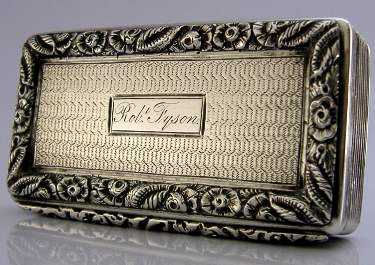 QUALITY GEORGIAN STERLING SILVER FYSON FAMILY SNUFF BOX 1826 ANTIQUE 82g