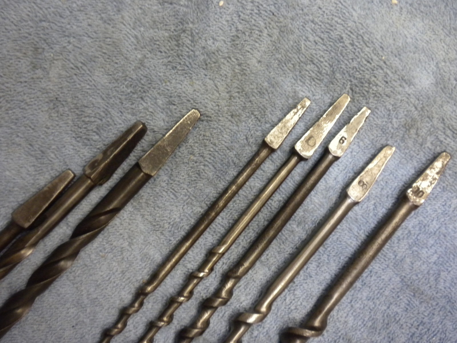 Vintage 8pc Sharp Auger bit set W/HSB & Co. 6" ratcheting brace Work Ready