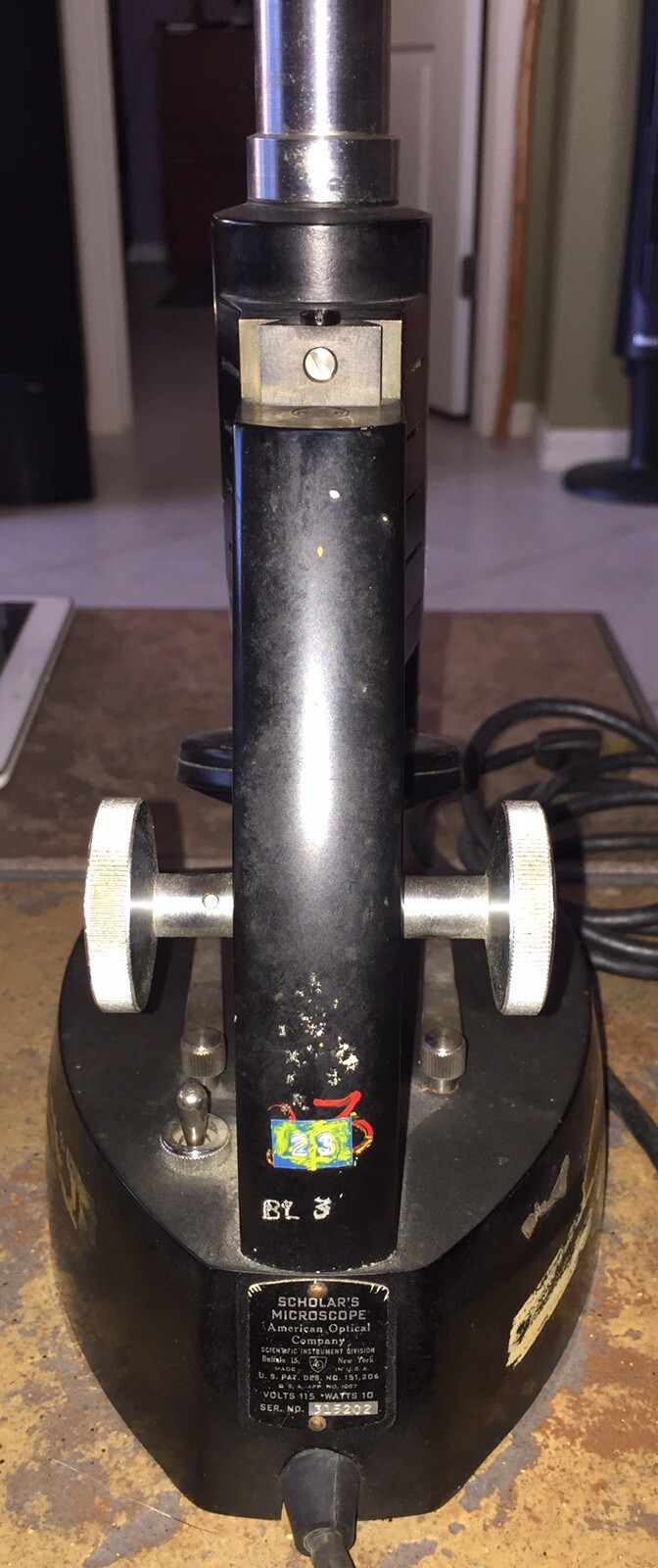 AMERICAN OPTICAL Vtg Scholars Microscope SPENCER Model 78 Two Objective w Light