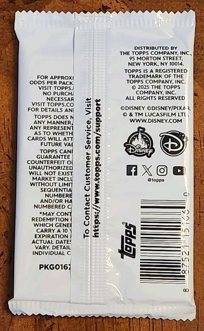 Topps 2025 Disneyland 70th Anniversary Trading Card HOBBY Pack [8 Cards]