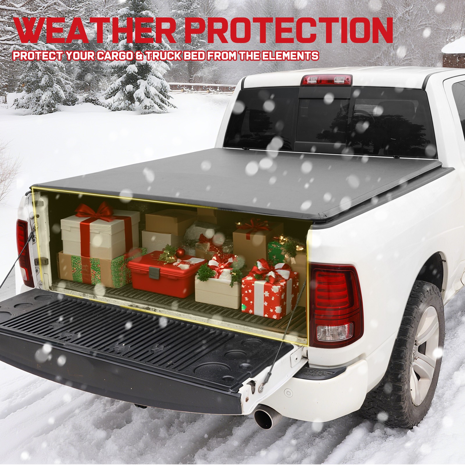 Soft Roll-up Tonneau Cover FOR 09-25 Dodge Ram 1500 5.7FT Truck Bed NO RAM BOX