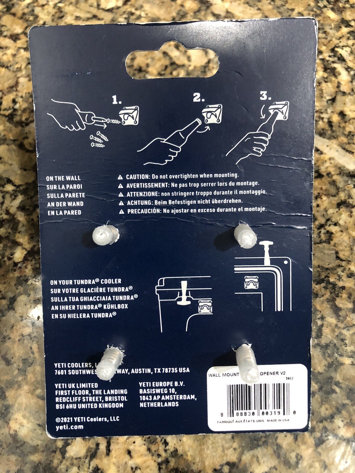 YETI Wall or Cooler Mounted Bottle Opener Stainless Steel (New)