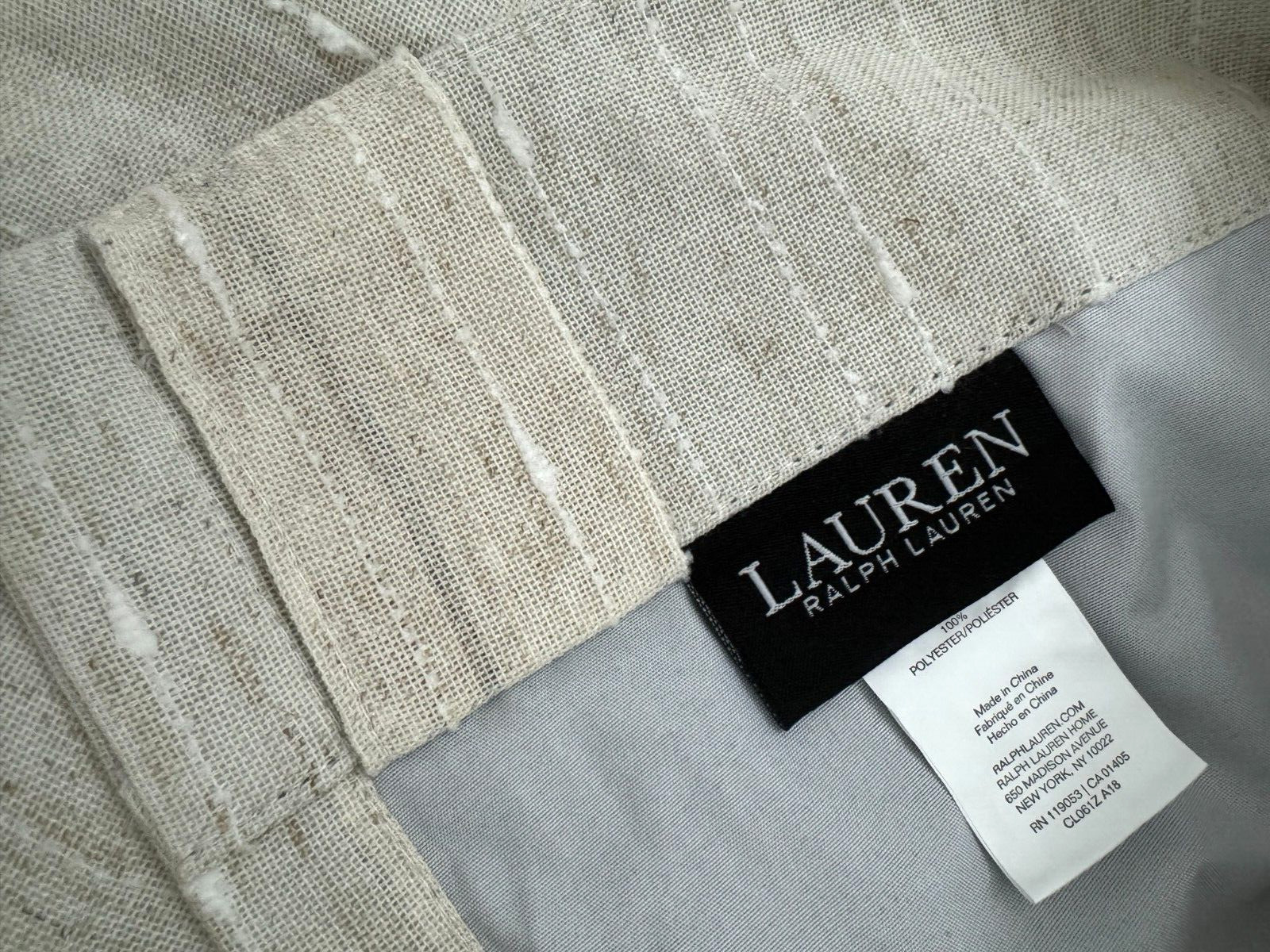 Ralph Lauren Window Curtains 2 Panels Blackout 54 x 96 Linen Blend Fully Lined