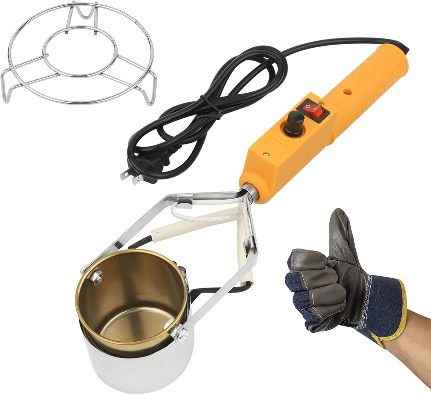 Lead Melting Pot for Fishing & Bullets Molds Kit Crucibles Metal Casting Furnace