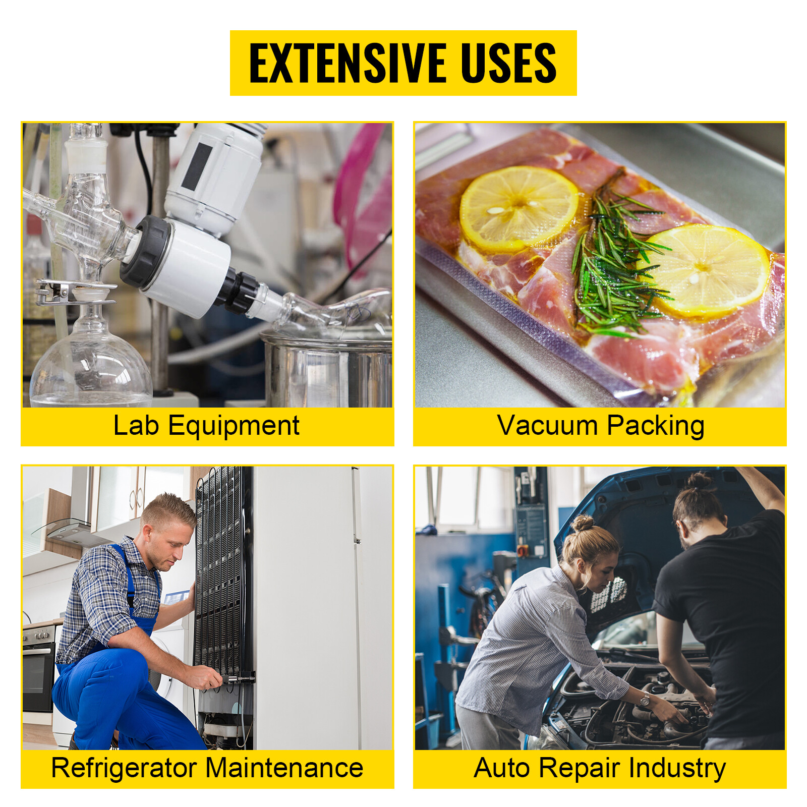 VEVOR 3 CFM Air Vacuum Pump HVAC Manifold Gauge Set AC A/C Refrigeration Kit