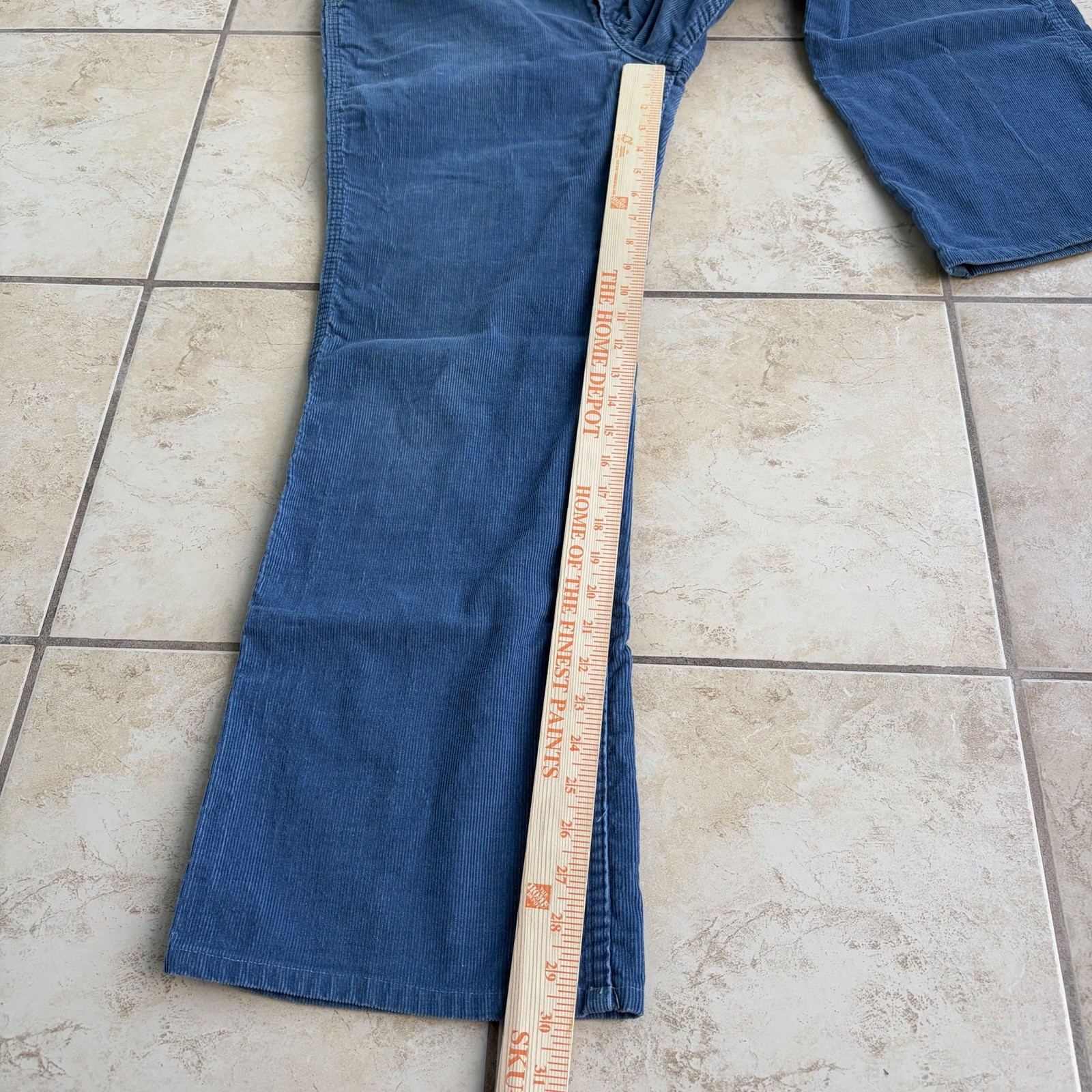 Vtg Levi’s Pants Mens 32x30 Blue Corduroy Bell Flare Buckle Back 70s Talon Zip