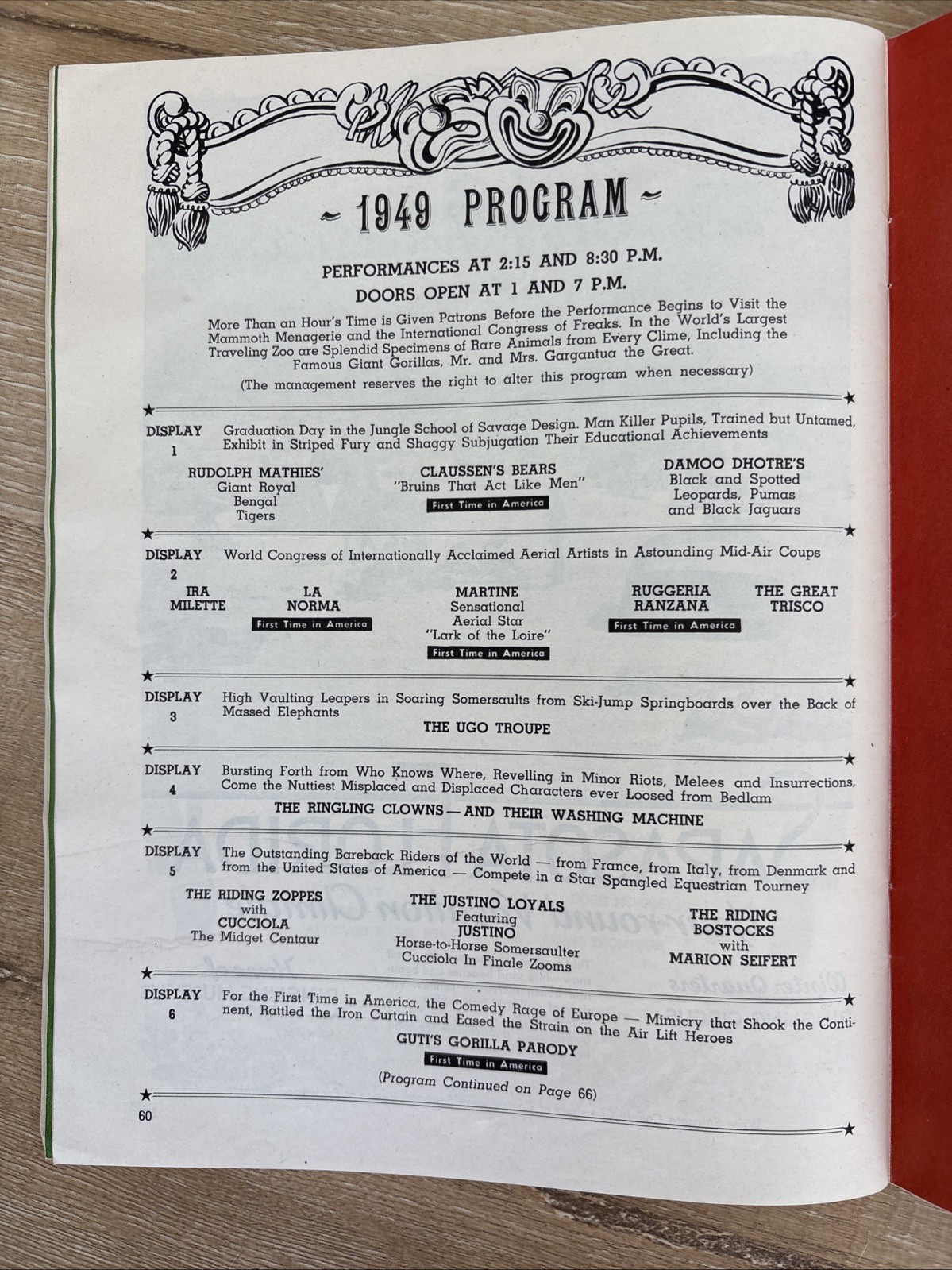 RINGLING BROS and Barnum & Bailey Circus 1949 Vintage Program Magazine