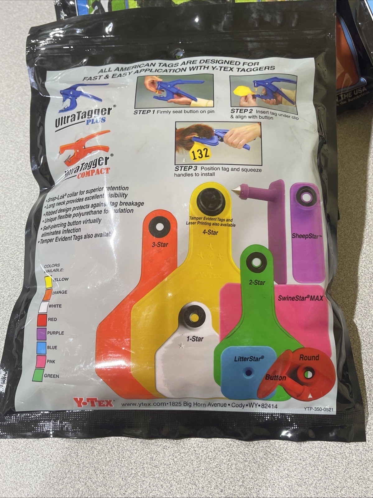 Y-Tex 4 Star Large Cattle Tags 25 Pack, 2 Piece Ear Tag System, Orange, 51-75