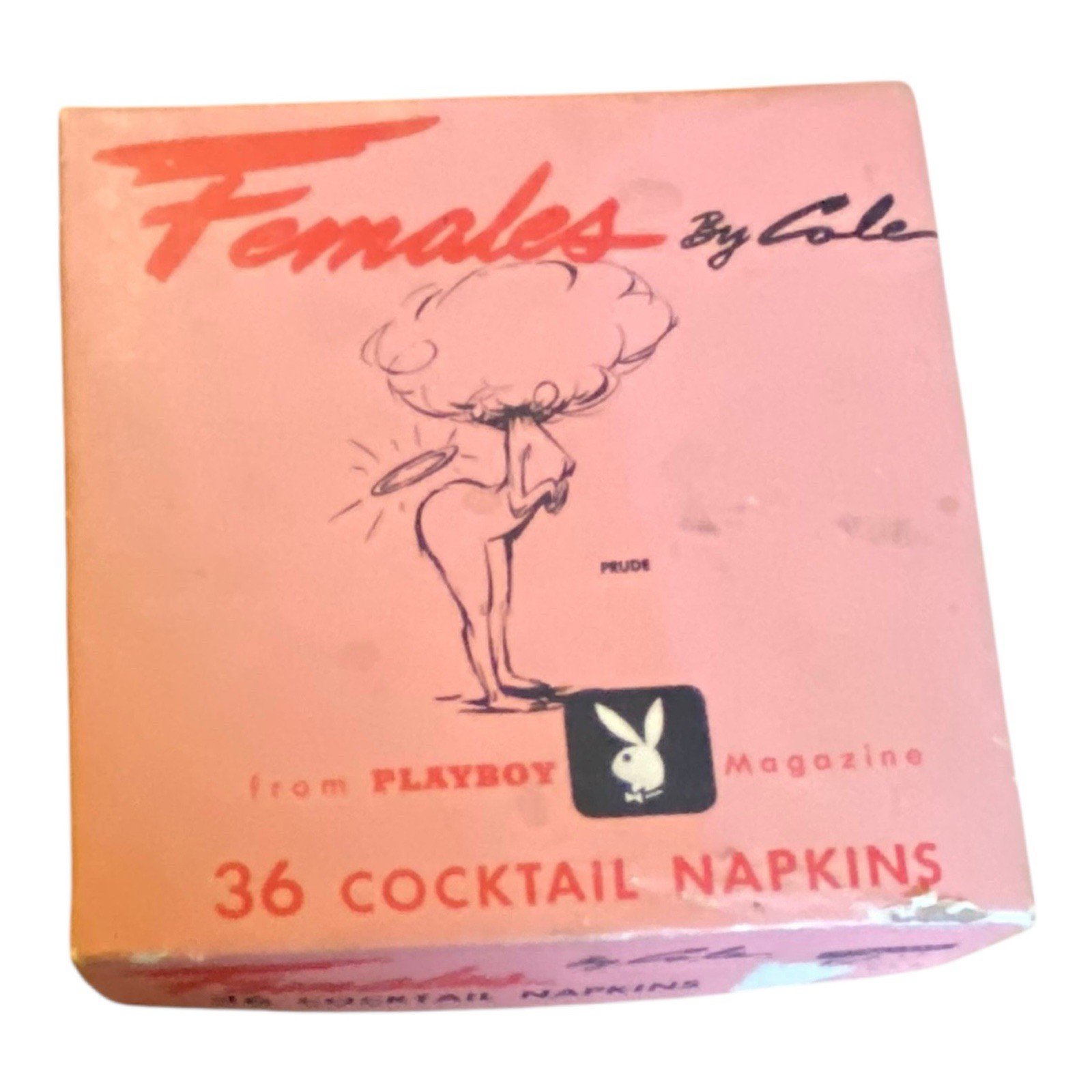 1956 PLAYBOY MAGAZINE Vintage Bar Lounge Cocktail Napkins "FEMALES" by Cole NUDE