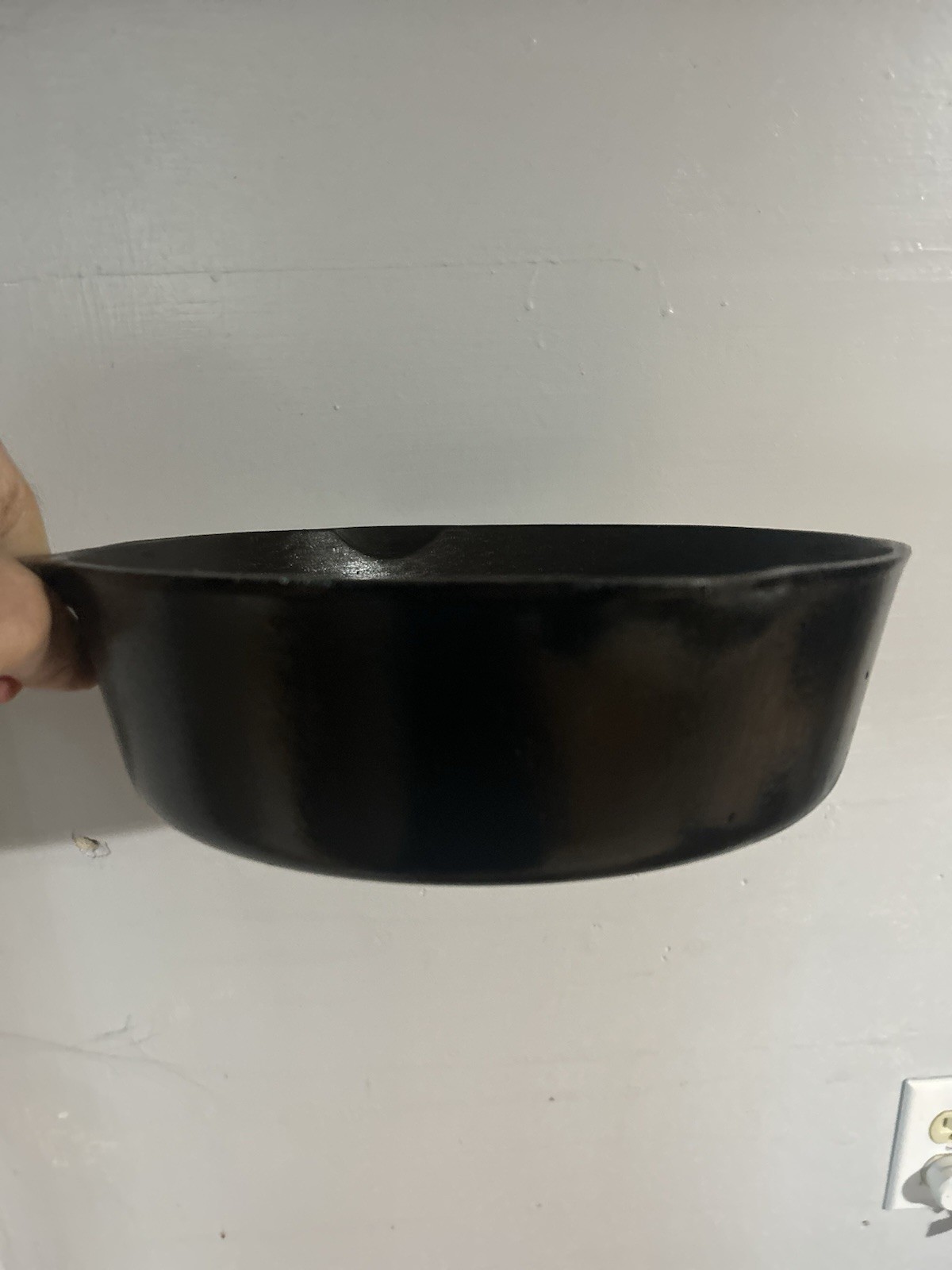 Vintage Griswold #8 Deep Cast Iron Chicken Fryer 777B Skillet w/ 1098B Lid -FLAT