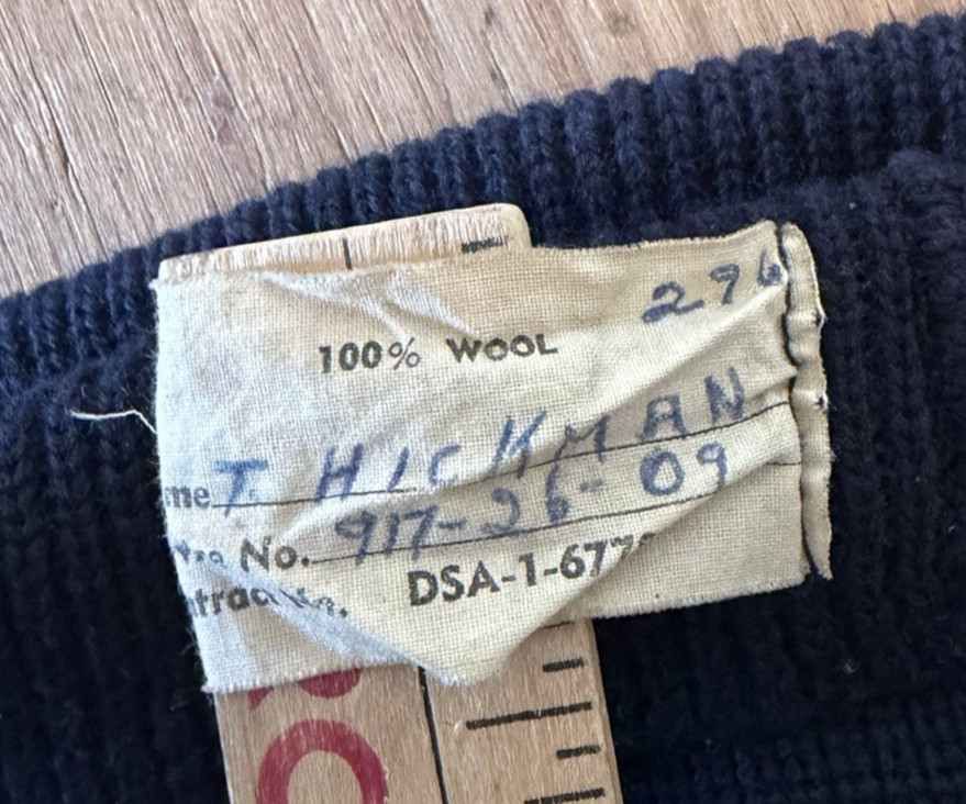 VINTAGE 1960s USN WATCH CAP VIETNAM WAR NAVY MILITARY WOOL KNIT NAVY BLUE BEANIE