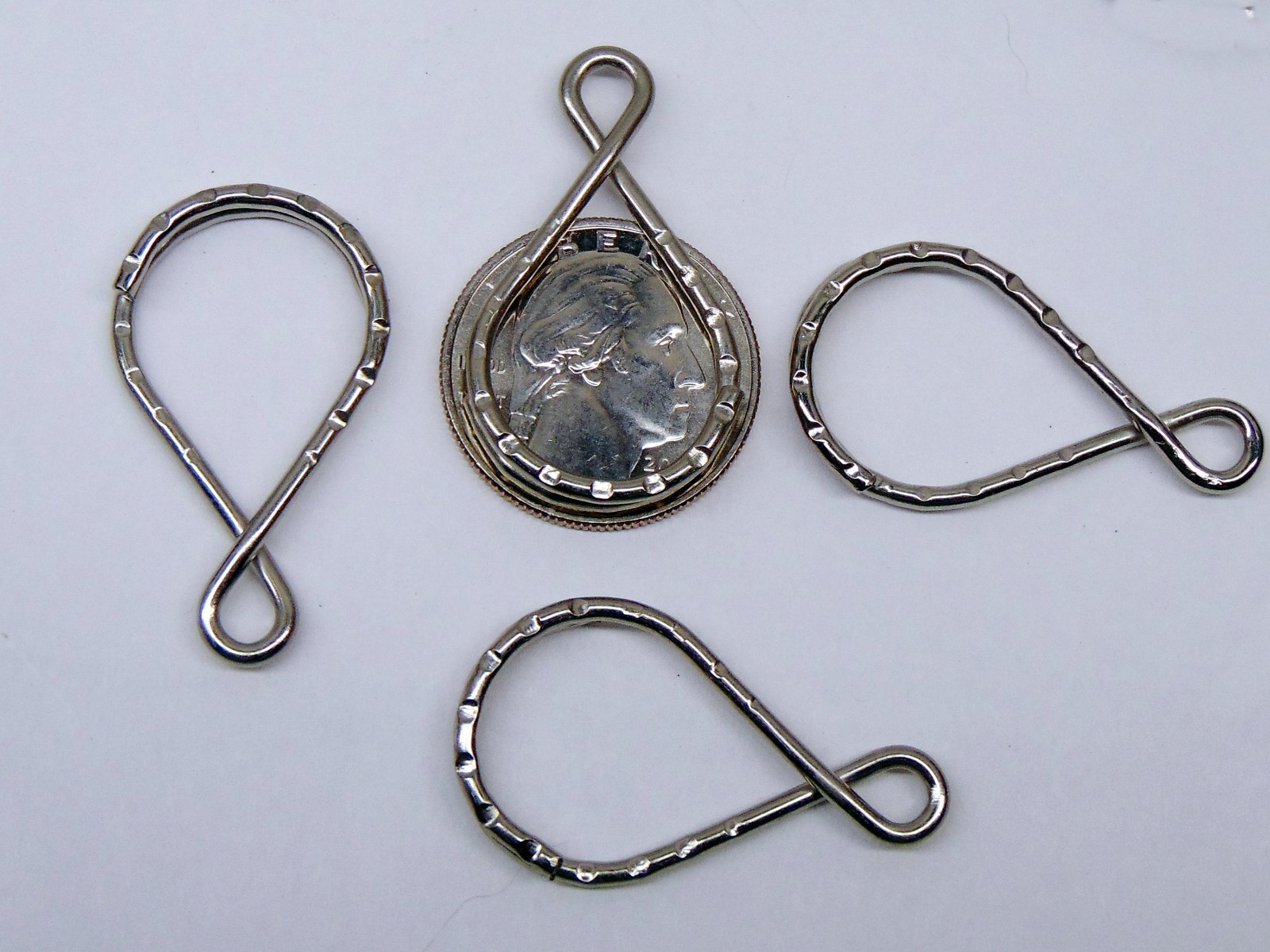 Figure 8 Key Rings Hammered Split Ring Nickel Plated Steel 36mm long (1.5")