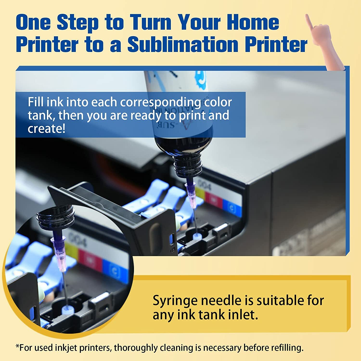 Bundle A-SUB Sublimation Ink + Sublimation Paper 8.5x11 + 2Roll Sublimation Tape