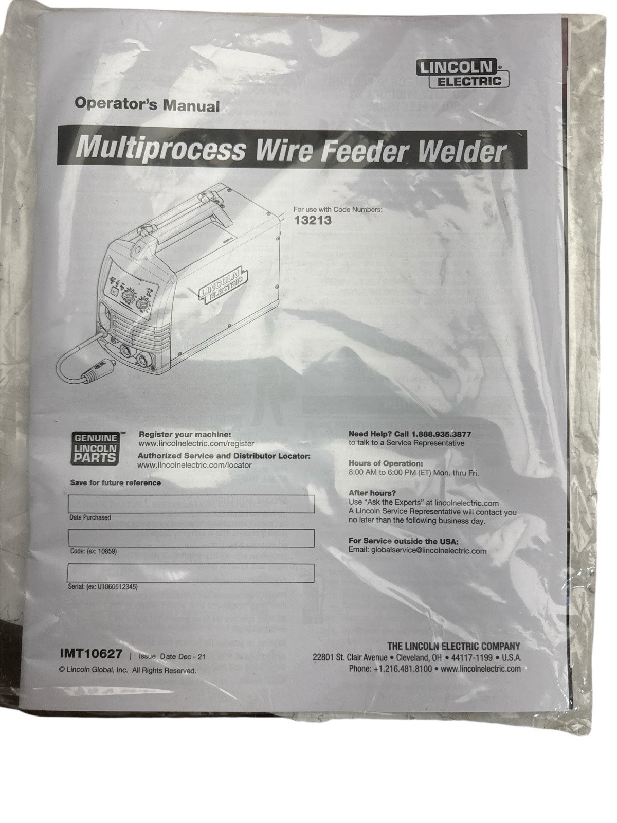 Lincoln Electric 180i MP DV Weld Pak Multiprocess Welder K5257-1 OB