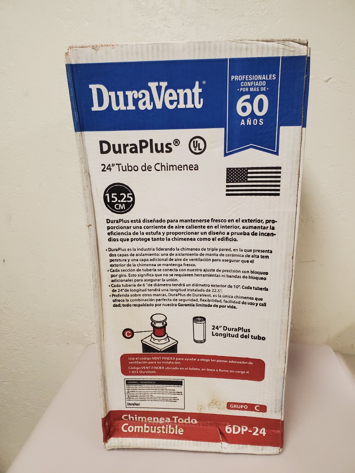 DuraVent DuraPlus All-Fuel Chimney 6 in. x 24 in. Diameter Chimney Pipe (6DP-24)