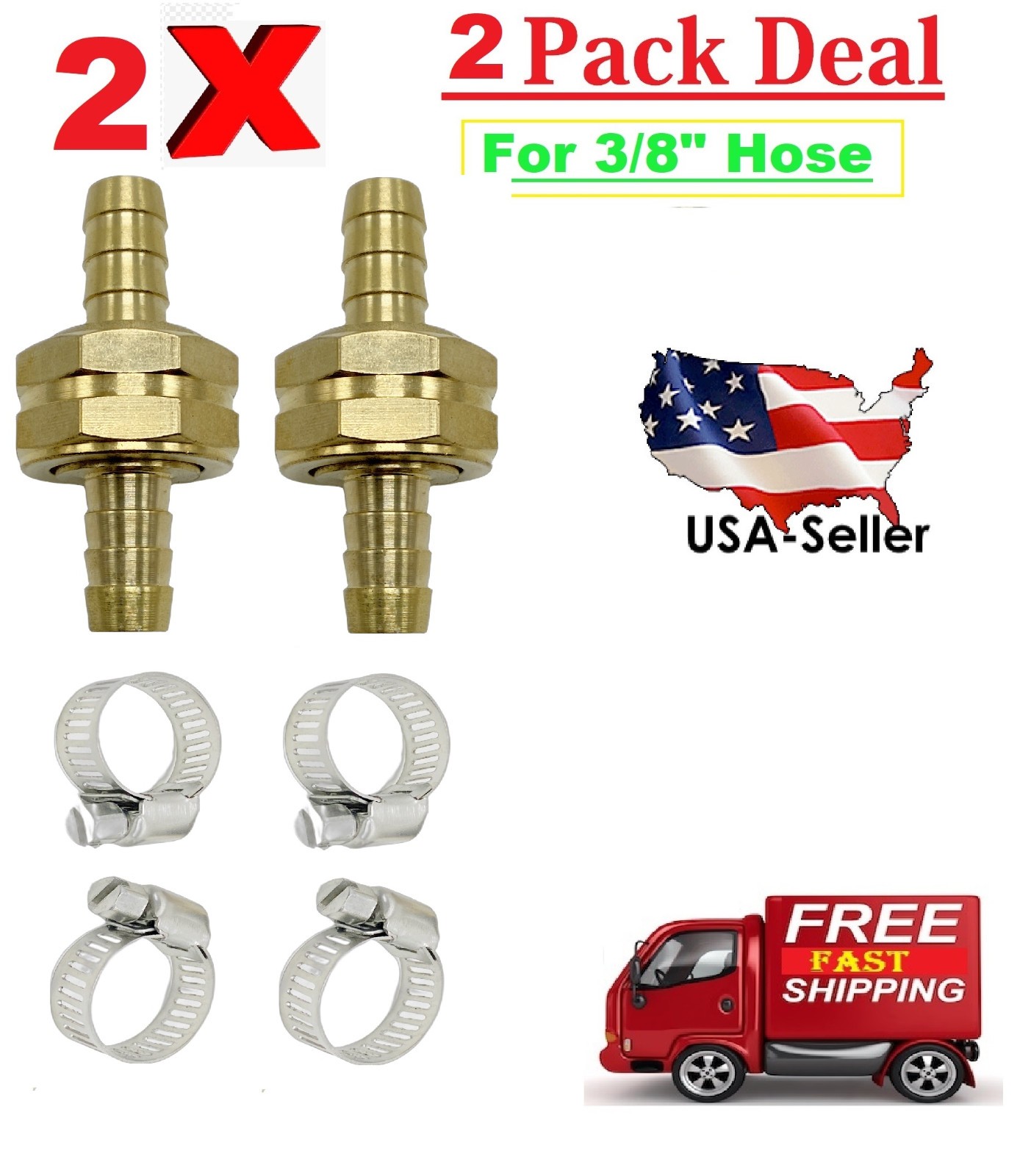 3/8 Inch Garden Brass Mender End Repair Kit Hose Connector