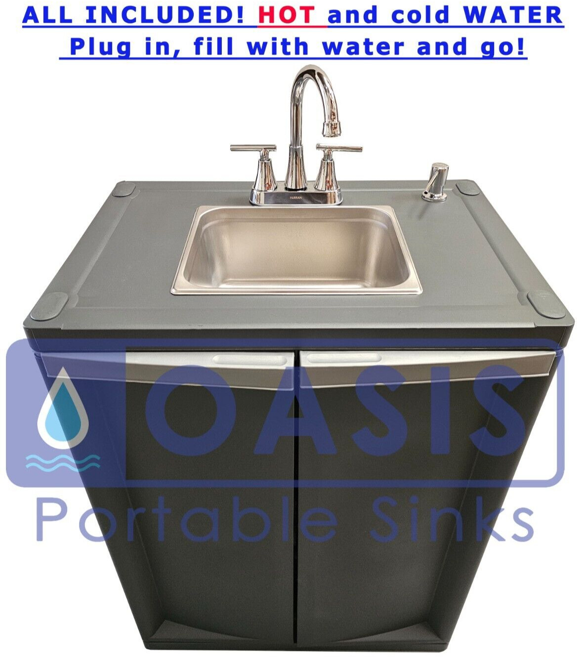 Portable Mobile Sink with Hot and Cold Water Self Contained with NSF parts